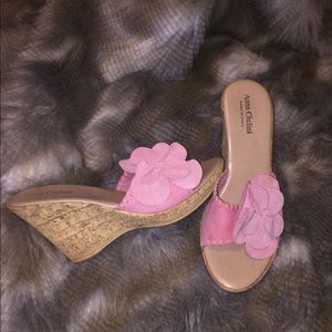 summer wedges pink flower